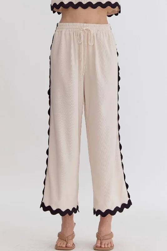 Swept Away Ecru Textured Pants