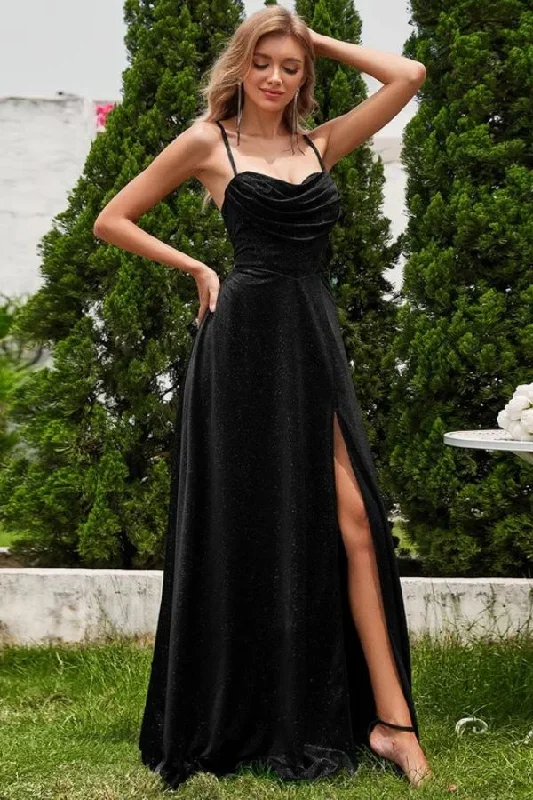 A-Line Floor Length Sequined Bridesmaid Dress CB0724 Sequin Shift Gown