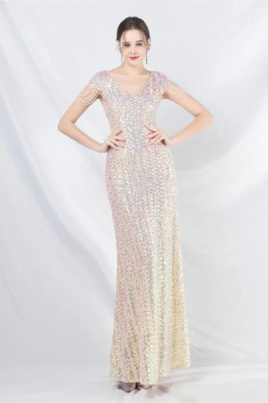 Trumpet-Mermaid Floor Length Sequins  Dress 798985229504 Sequin Mini Dress