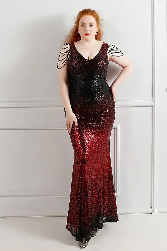 Trumpet-Mermaid Floor Length Sequins Evening Dress 647184898598 Sequin Dress Look