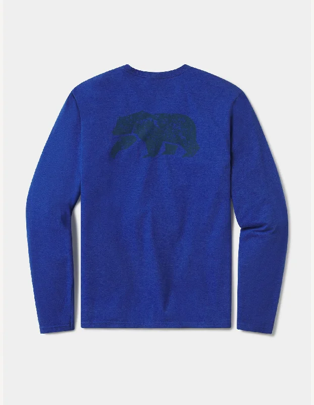 Worn in Bear Long Sleeve T-Shirt in Blue