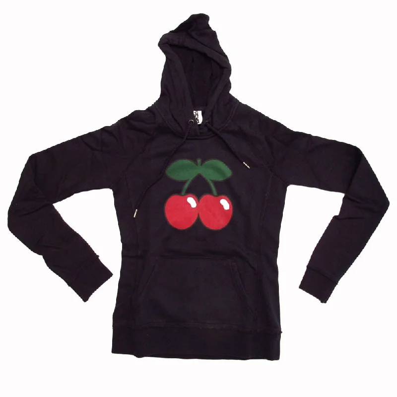 Pacha Cherry Logo Women's Black Hoodie Hoodie Sweatshirt Set