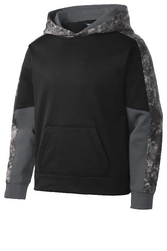 Sport-Tek Youth Sport-Wick Mineral Freeze Fleece Colorblock Hooded Pullover. YST231 Hoodie Sweatshirt Trend