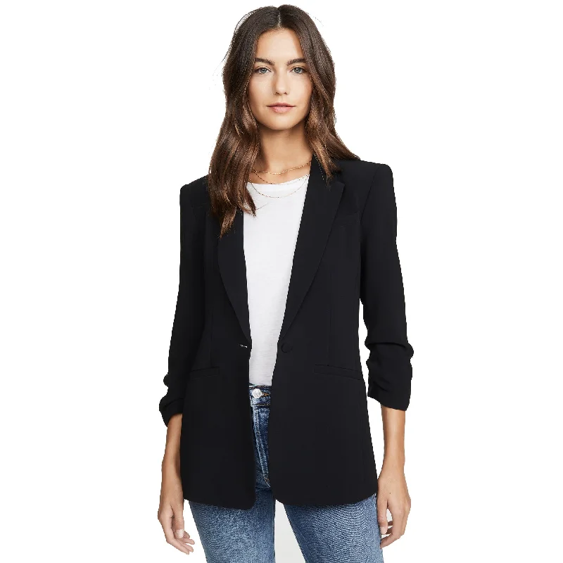 Cinq à Sept Women's Crepe Khloe Black One Button Blazer Jacket Suit Blazer Jacket Style