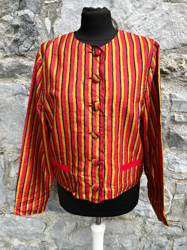 80s orange stripy jacket uk 10-12 Women's summer jackets