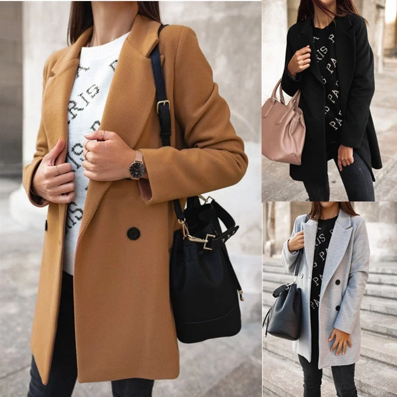 2019 Blends Woolens Overcoat Female Coat Autumn