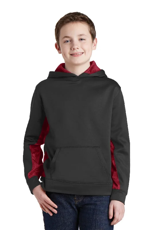 Sport-Tek Youth Sport-Wick CamoHex Fleece Colorblock Hooded Pullover.  YST239 Casual Hoodie Sweatshirt Wear