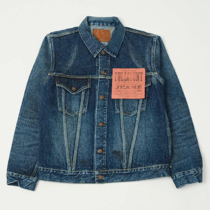 Full Count 2050-2101XX 'Fear of the Dark' Type III Denim Jacket - Washed Women's college jackets