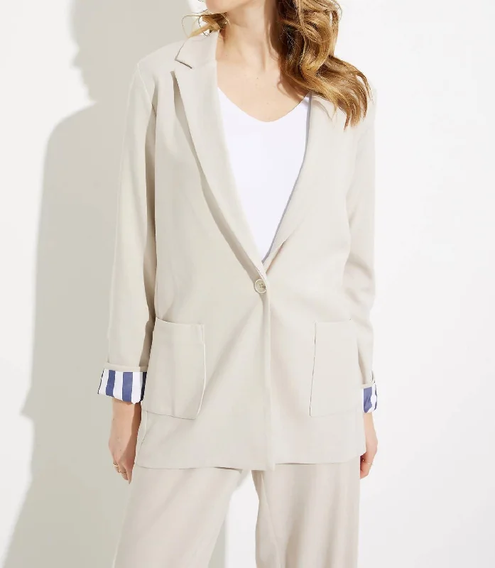 Cuffed Blazer In Moonstone Minimalist Blazer Look