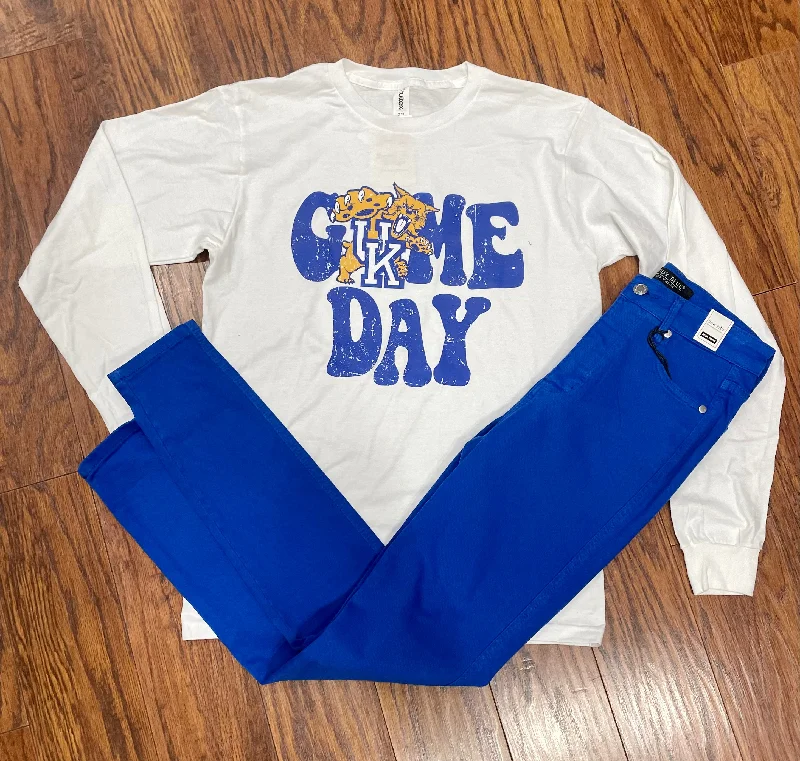 UK Game Day Long Sleeve Tee Warm Hoodie Sweatshirt