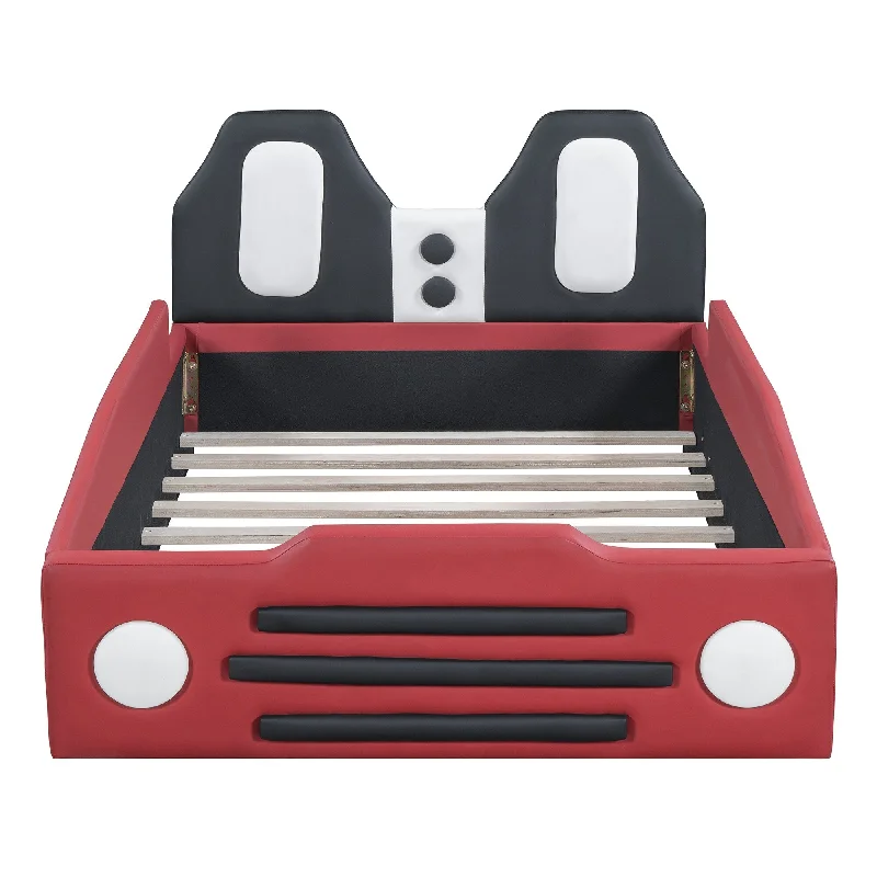Cool Design Race Car Kids Platform Bed & Upholstered Backrest Bed