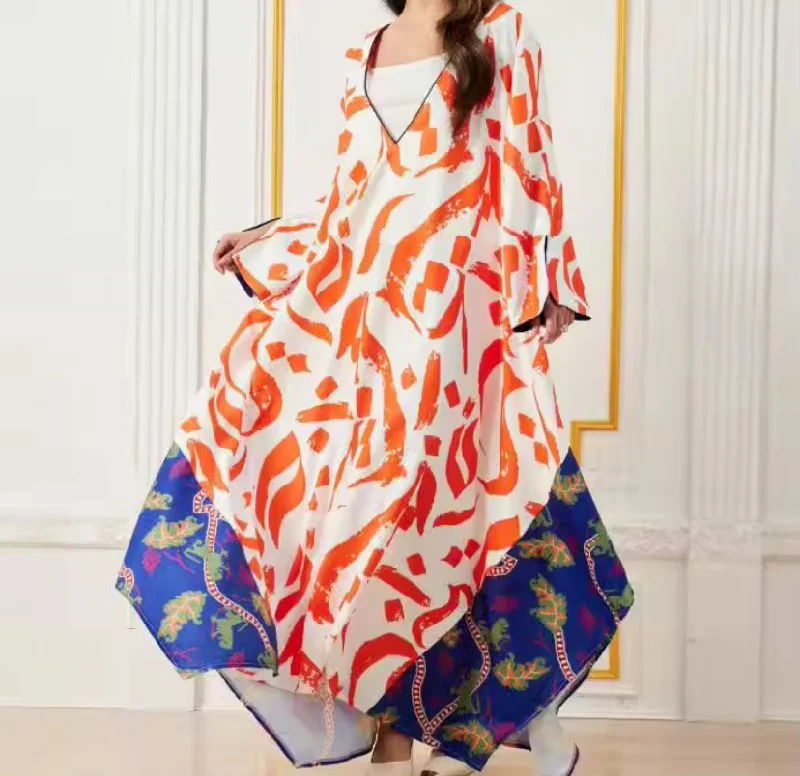 Collar Long Robe Casual Loose Women's Long Sleeved Dress  S5006865