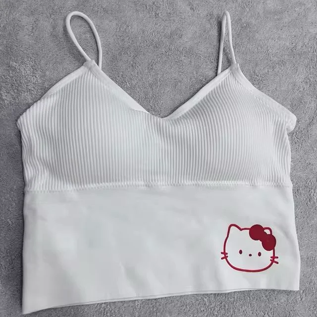 Crop Top Summer New Anime Cute Cartoon Vest with Chest Pad  1111