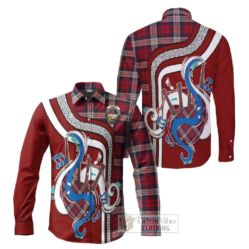 Donald Dress Irish Tartan Long Sleeve Button Shirt with Epic Bagpipe Style