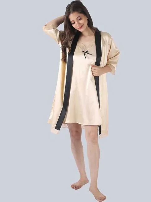 Women Silk Satin Short Night Robe Solid Kimono Robe Fashion  405719