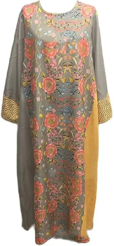 Abayan Turkish Kaftan Arabic Muslim Printed Abayan Women Dress   S4976346