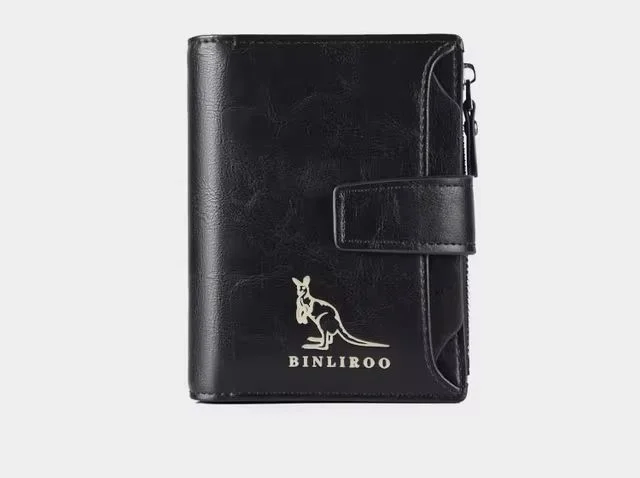 Blocking PU Leather Wallet for Men Male Coin Purse Card Holder Money Bag Zipper    2001