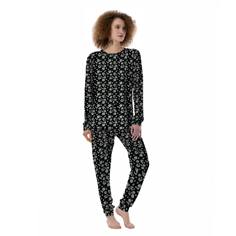 Flower Daisy Print Pattern Women's Pajamas Best pajama sets for lounging