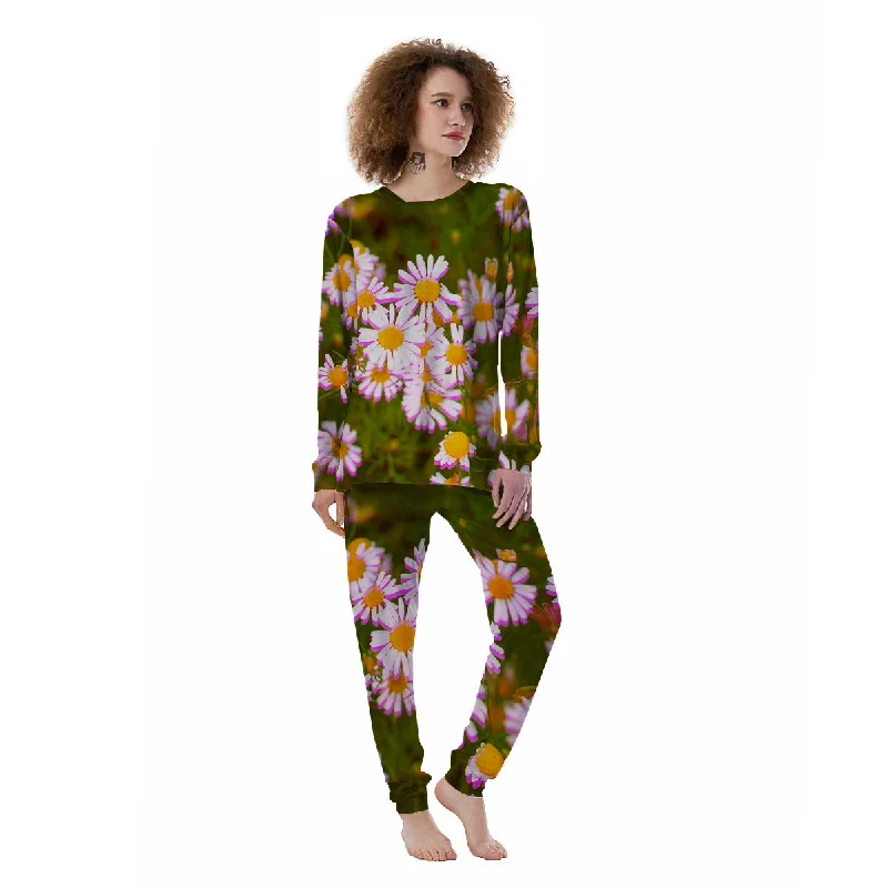 Flower Glitch Daisy Print Women's Pajamas Sleeveless pajama sets