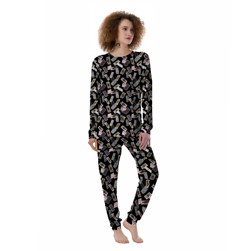 Flying Playing Cards Print Women's Pajamas Best-selling pajama sets 2024