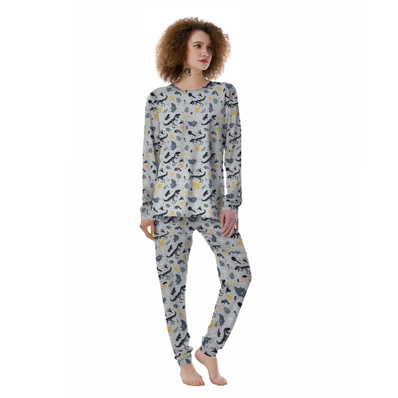 Fossil Dinosaur Print Pattern Women's Pajamas Shein pajama sets