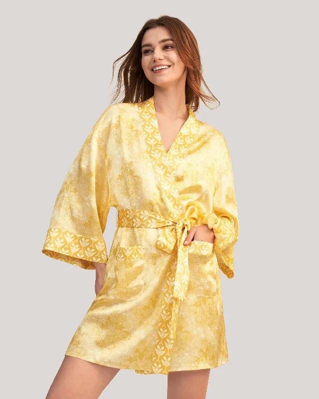 Golden Lily Silk  kimono Robe Best pajama sets for teens