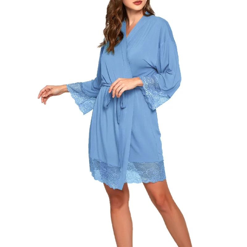 L-Sleeve Robe with Lace Classic pajama sets