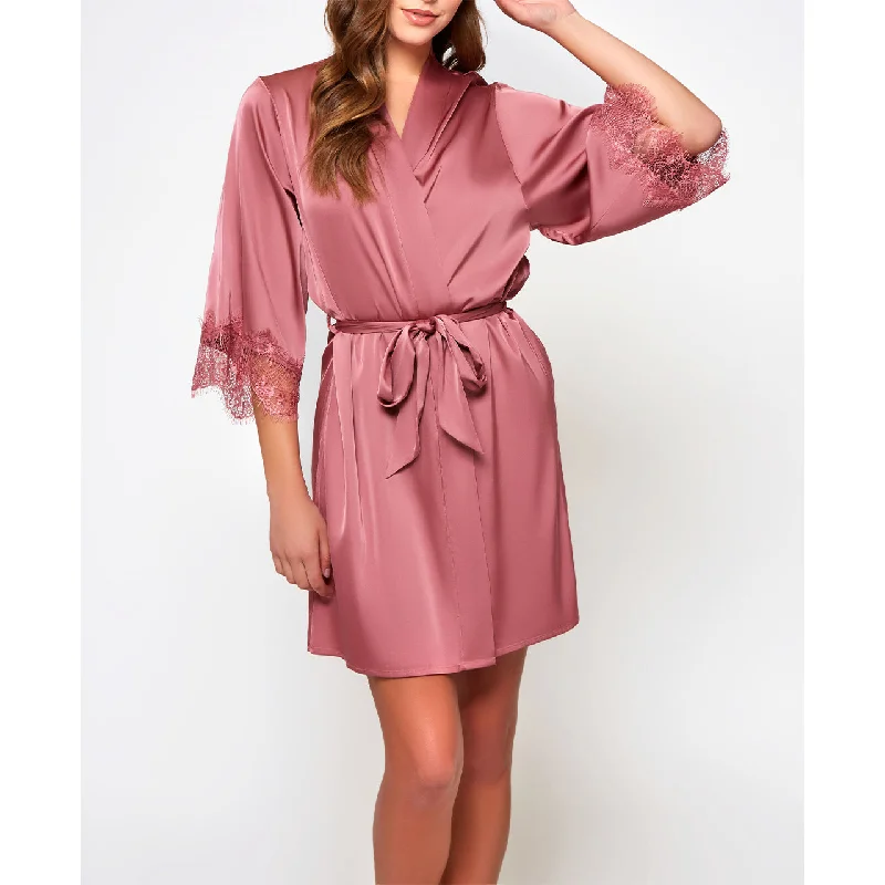 Leanna Satin Robe with Lace Zara pajama sets