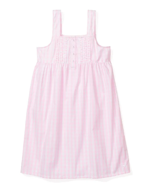 Women's Twill Charlotte Nightgown | Pink Gingham Fall pajama sets