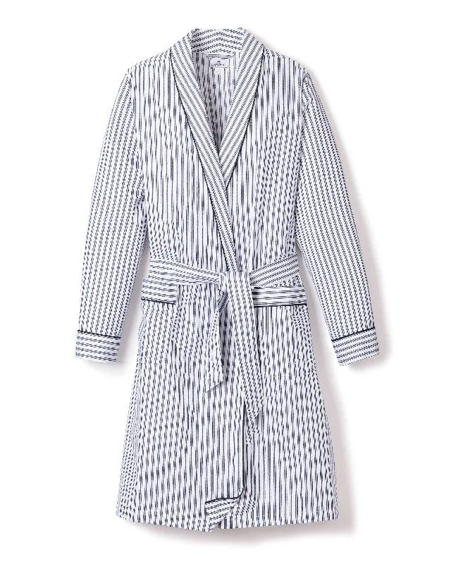 Women's Twill Robe | Navy French Ticking Best pajama sets for relaxing weekends