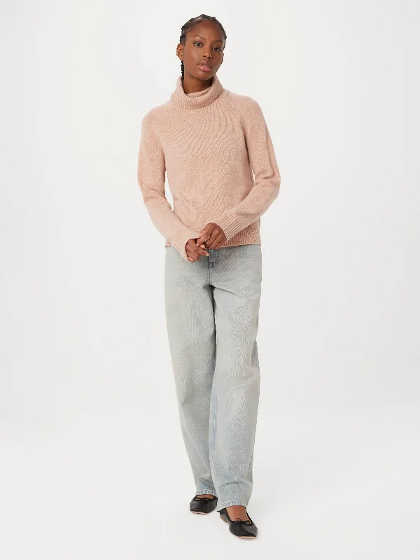 The Yak Wool Turtleneck in Blush Pink Chunky knit sweaters