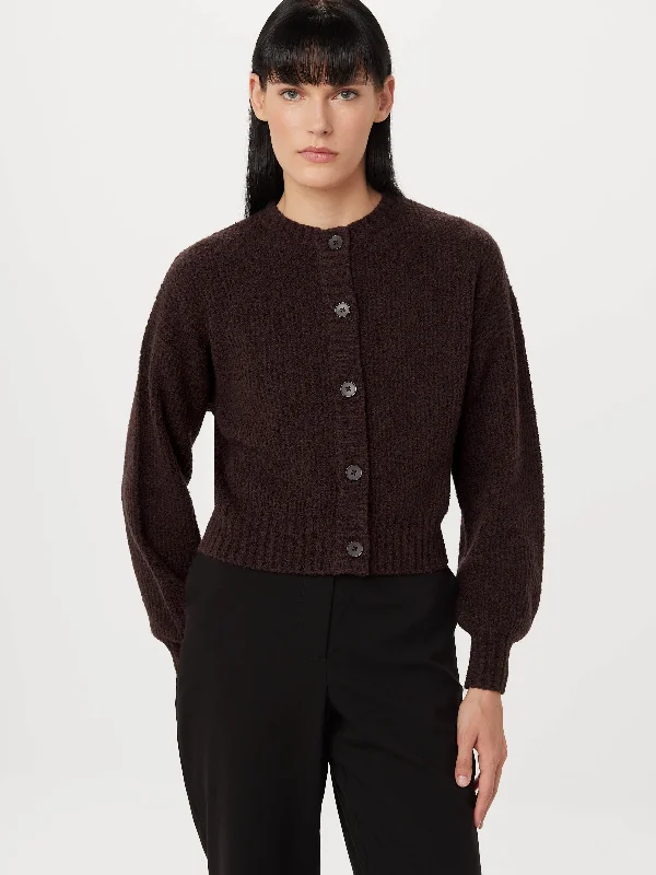 The Seawool® Sweater Cardigan in Dark Plum Zip-up sweaters