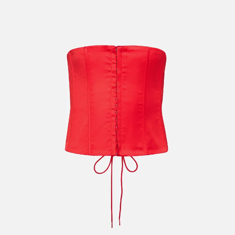 GUIZIO Satin Corset - Poppy Oversized sweaters