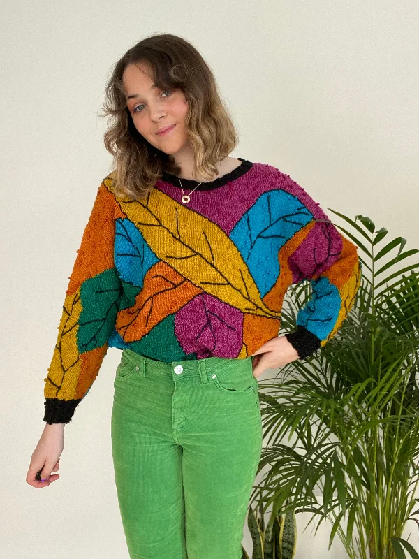 Multicoloured Leaf Sweater Travel sweaters