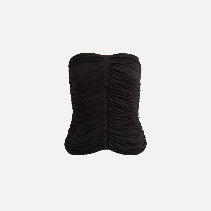 Saint Laurent Strapless Top - Black Water-resistant sweaters