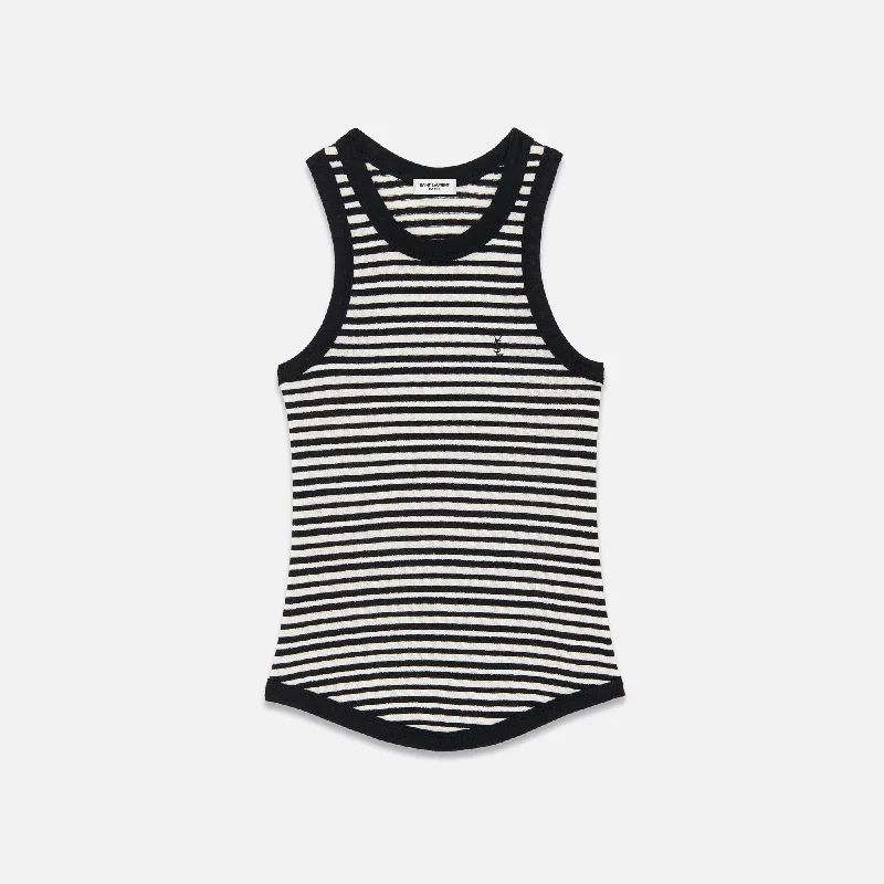 Saint Laurent Tank Top Bord Cote - Noir Naturale Men's wool sweaters discount