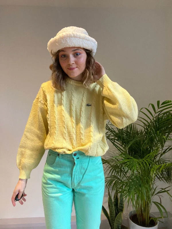 Yellow Lacoste Sweater (M) Knitted sweaters