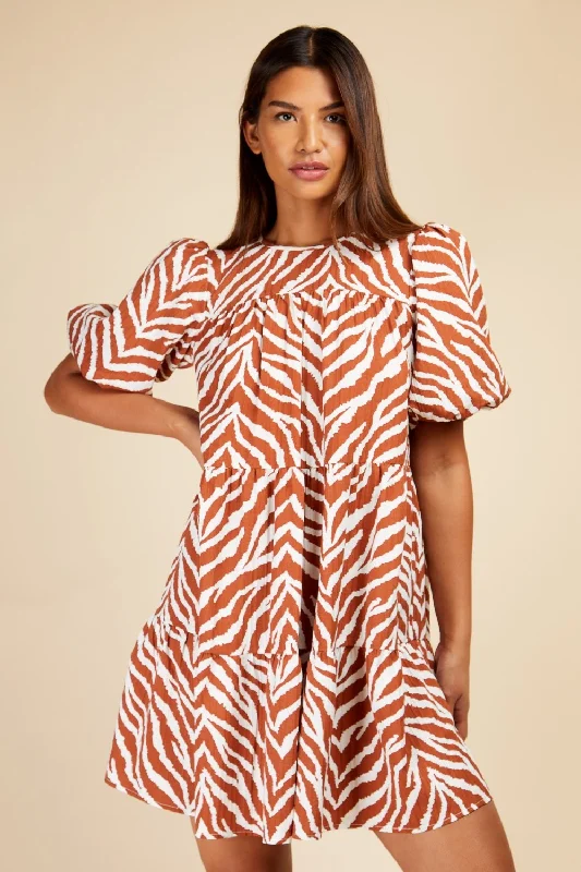 Little Mistress Zebra Print Mini Smock Dress Versatile mini dresses for all occasions