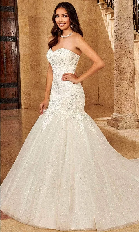 Mary's Bridal MB2125 - Strapless Sweetheart Neck Wedding Gown Elegant Satin Dress