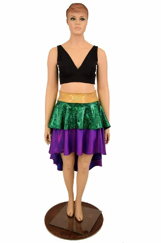 Hi Lo Layered Mardi Gras Skirt (Skirt Only) Casual chic unclassified skirts