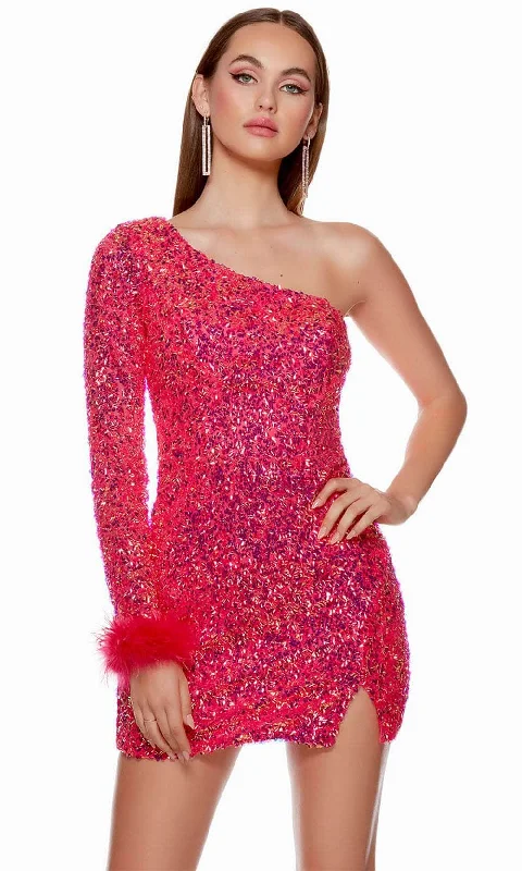 Alyce Paris 4752 - Sequined One Shoulder Cocktail Dress Y2K party dresses