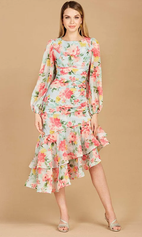 Lara Dresses 29244 - Floral Chiffon Midi Dress Sexy midi dresses