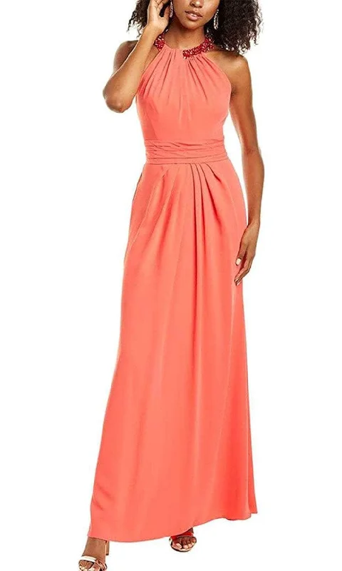 Theia 8812255 - Beaded Halter Neck A-Line Long Dress Casual maxi dresses