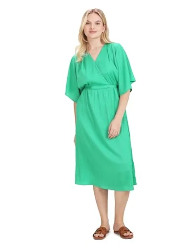 U.S. POLO ASSN. Women's V-Neck Textured Midi Dress (UWSS23DRS019_Green_XXL) Goth midi dresses