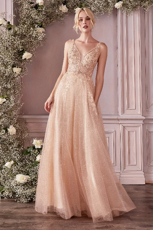 Cinderella Divine CD0196: Enchanting Floral Lace AppliquÃ© Gown for Unforgettable Occasions Designer floral dresses