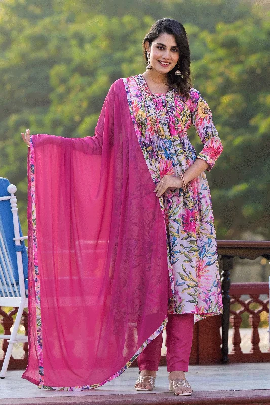 Georgette Fabric Pink Color Excellent Anarklai Suit With Printed Work Fashion Nova floral dresses