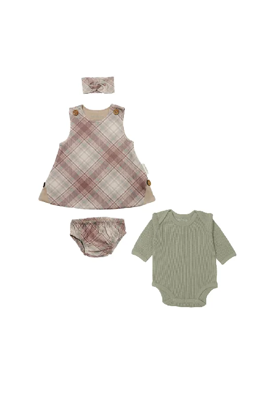 2- Piece Bundle-Organic Olive Waffle Baby Onesie and Dress Street style unclassified dresses