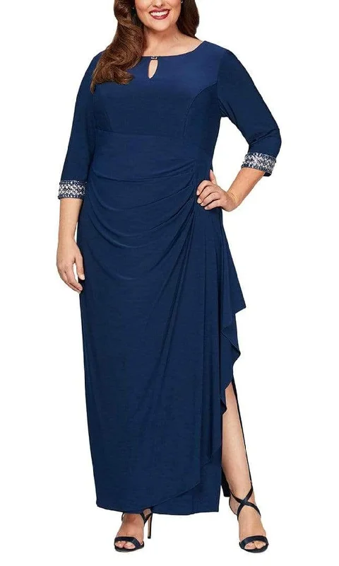 Alex Evenings - 4351416 Quarter Length Sleeve Seamed Formal Dress Cotton unclassified dresses