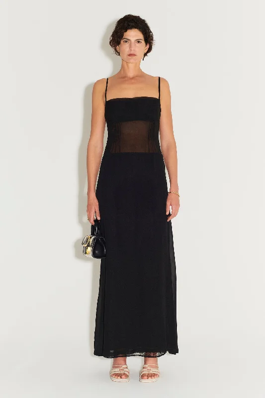 Avenue Sheer Dress Black Off-shoulder unclassified dresses