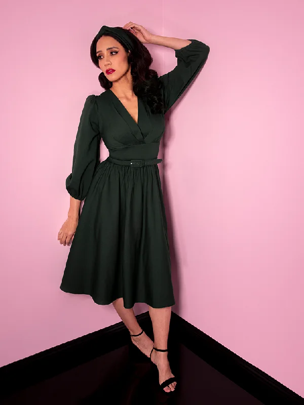 Bawdy Swing Dress in Hunter Green Formal unclassified dresses